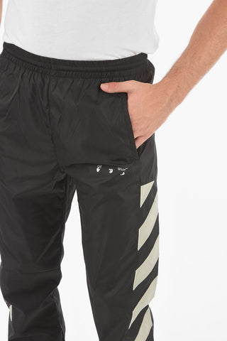 Nylon DIAG Track Pants with Contrasting Patches