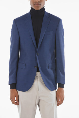 Virgin Wool SIngle-breasted Blazer with Notch Lapel