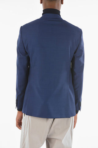 Virgin Wool SIngle-breasted Blazer with Notch Lapel