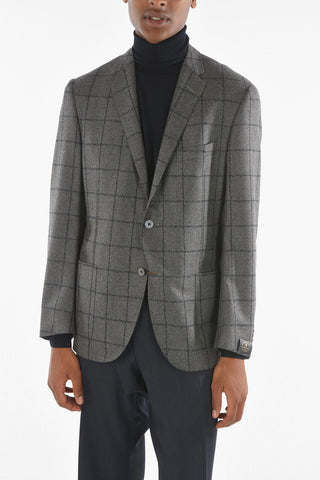 Windowpane Checkered ACADEMY Blazer with Notch Lapel