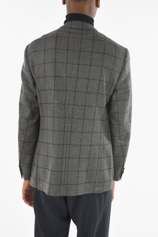 Windowpane Checkered ACADEMY Blazer with Notch Lapel