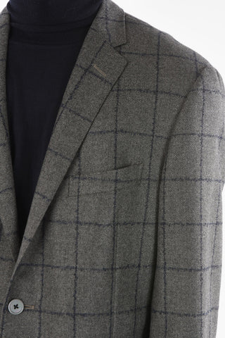 Windowpane Checkered ACADEMY Blazer with Notch Lapel