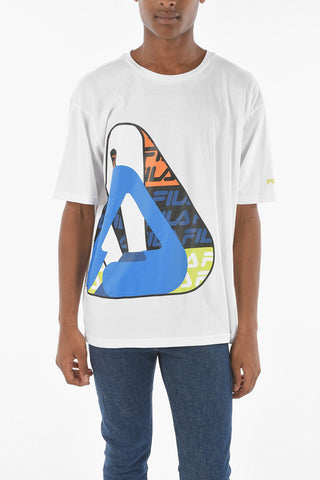 T-shirt Girocollo DAMON Dropped Shoulder con Maxi Stampa Frontale