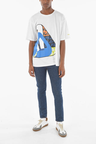 T-shirt Girocollo DAMON Dropped Shoulder con Maxi Stampa Frontale