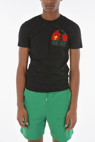 Crew-neck T-shirt with Velvet Print