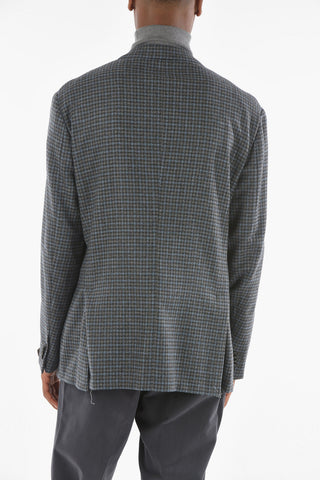 Houndstooth Cashmere Blend GATE Blazer with Notch Lapel