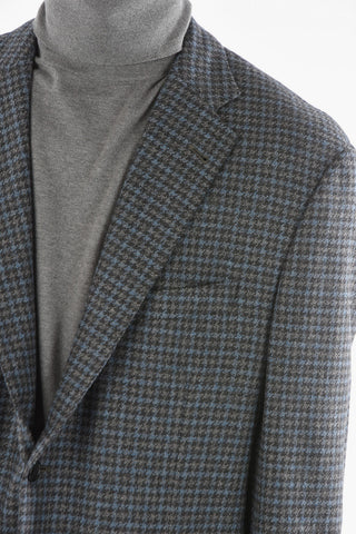 Houndstooth Cashmere Blend GATE Blazer with Notch Lapel