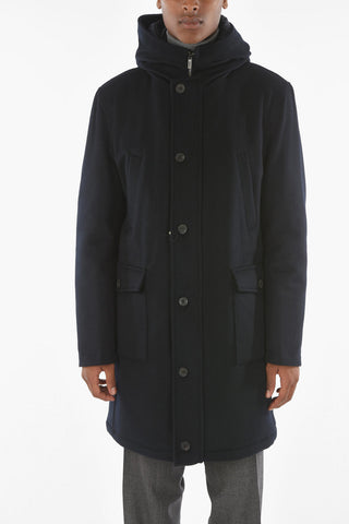 CC COLLECTION O.WEAR Cappotto Hoodie Trapuntato con Chest Piece Removibile