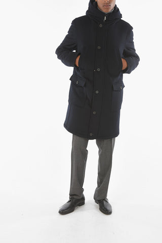 CC COLLECTION O.WEAR Cappotto Hoodie Trapuntato con Chest Piece Removibile