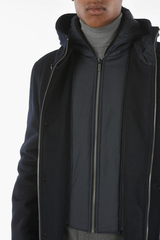 CC COLLECTION O.WEAR Cappotto Hoodie Trapuntato con Chest Piece Removibile