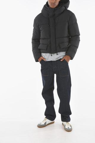 Snap Buttons Down Jacket with Hood