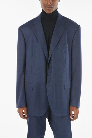 Virgin Wool ACADEMY Chalkstriped Suit with Notch Lapel