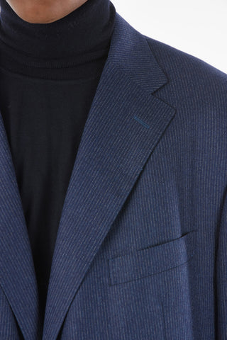 Virgin Wool ACADEMY Chalkstriped Suit with Notch Lapel