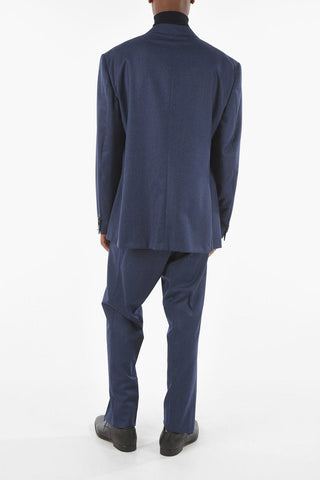 Virgin Wool ACADEMY Chalkstriped Suit with Notch Lapel
