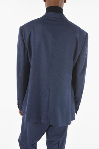 Virgin Wool ACADEMY Chalkstriped Suit with Notch Lapel