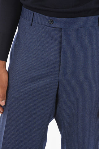 Virgin Wool ACADEMY Chalkstriped Suit with Notch Lapel