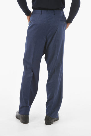 Virgin Wool ACADEMY Chalkstriped Suit with Notch Lapel