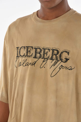 T-shirt Girocollo effetto Acid Wash con Ricamo Logo