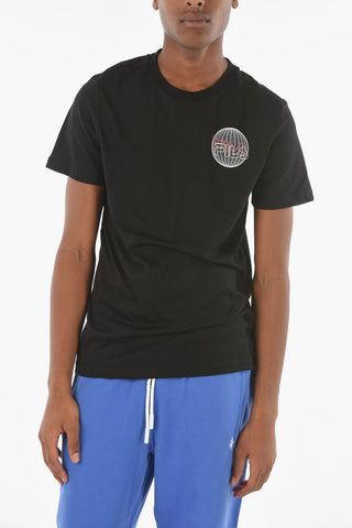 T-shirt Girocollo AKIO a Tinta unita con Stampa