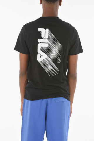 T-shirt Girocollo AKIO a Tinta unita con Stampa