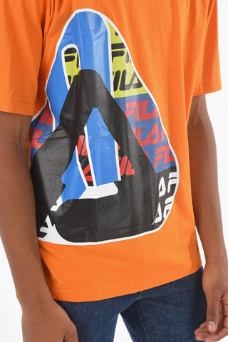 Maxi Printed Front Dropped Shoulder DAMON Crew-neck T-shirt