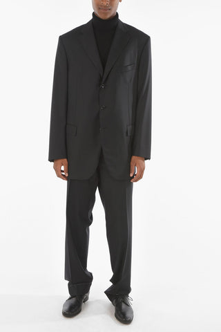 Extrafine Virgin Wool LEADER Suit with Notch Lapel