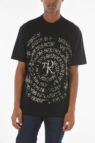 Oversized Fit LUDVING Crew-neck T-shirt with Velvet Print