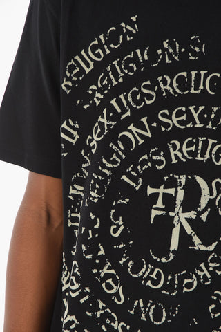 Oversized Fit LUDVING Crew-neck T-shirt with Velvet Print