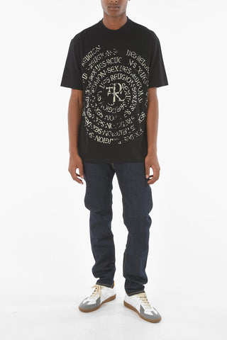 Oversized Fit LUDVING Crew-neck T-shirt with Velvet Print