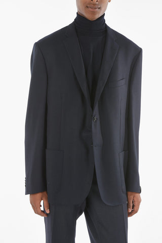 Hopsack Virgin Wool GATE Lined Blazer with Notch Lapel