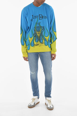 Printed Long Sleeve Crew-Neck T-shirt