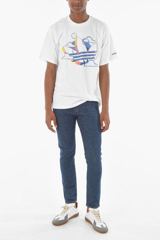 Frontal Printed SUMMER TREFOIL Crew-neck T-shirt