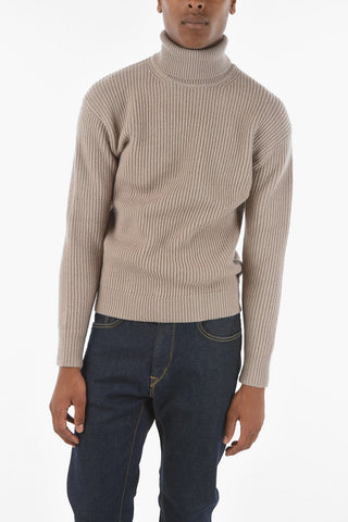 Merino Wool Blend Ribbed LOGAN Turtleneck Sweater