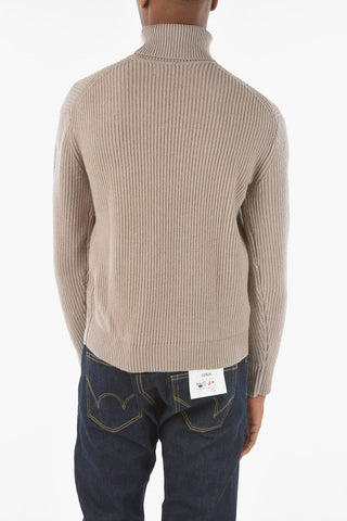Merino Wool Blend Ribbed LOGAN Turtleneck Sweater