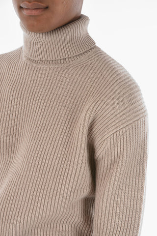 Merino Wool Blend Ribbed LOGAN Turtleneck Sweater
