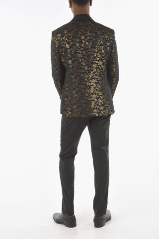 3-Piece CAMOUFLAGE Lurex Motif Suit