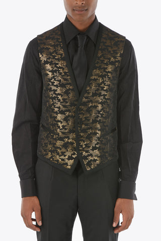 3-Piece CAMOUFLAGE Lurex Motif Suit