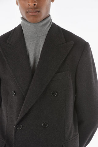 Virgin Wool Double Breasted Coat
