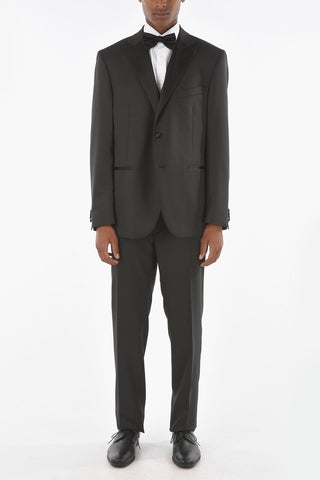 CC COLLECTION Virgin Wool Blend CERIMONY RIGHT Suit with Satin Peak Lapel