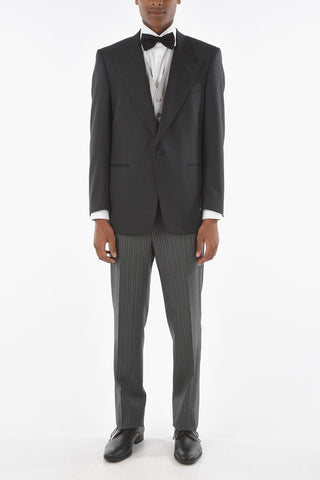Extrafine Virgin Wool CERIMONIA 3-piece Suit with Peak Lapel