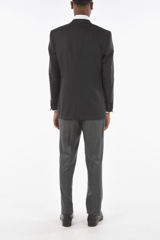 Extrafine Virgin Wool CERIMONIA 3-piece Suit with Peak Lapel
