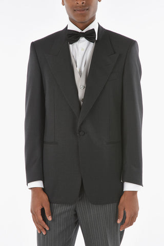 Extrafine Virgin Wool CERIMONIA 3-piece Suit with Peak Lapel