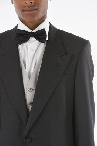 Extrafine Virgin Wool CERIMONIA 3-piece Suit with Peak Lapel