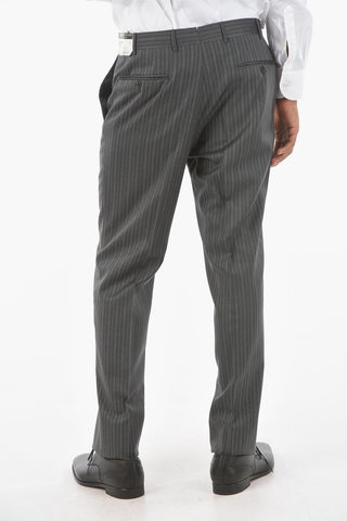 Extrafine Virgin Wool CERIMONIA 3-piece Suit with Peak Lapel