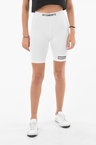Logoed Elastic Waistband Lycra Cycling Shorts