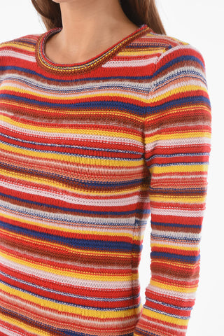 Striped Cashmere Blend Knitted Dress