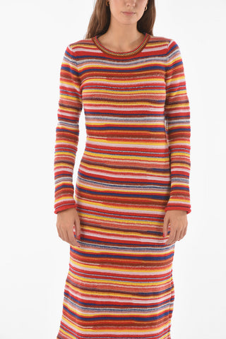 Striped Cashmere Blend Knitted Dress