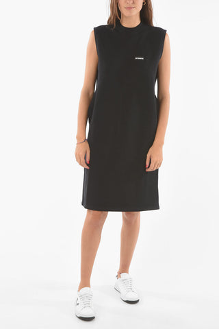 Vestito Smanicato in Jersey con Tasche