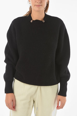 Shetland-wool Sweater with Ring Details