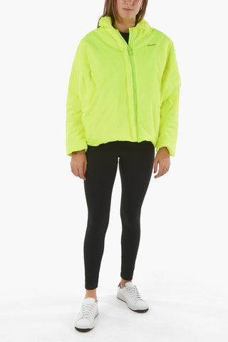 Zip-up Bomber with Mesh Details and Lettering Logo